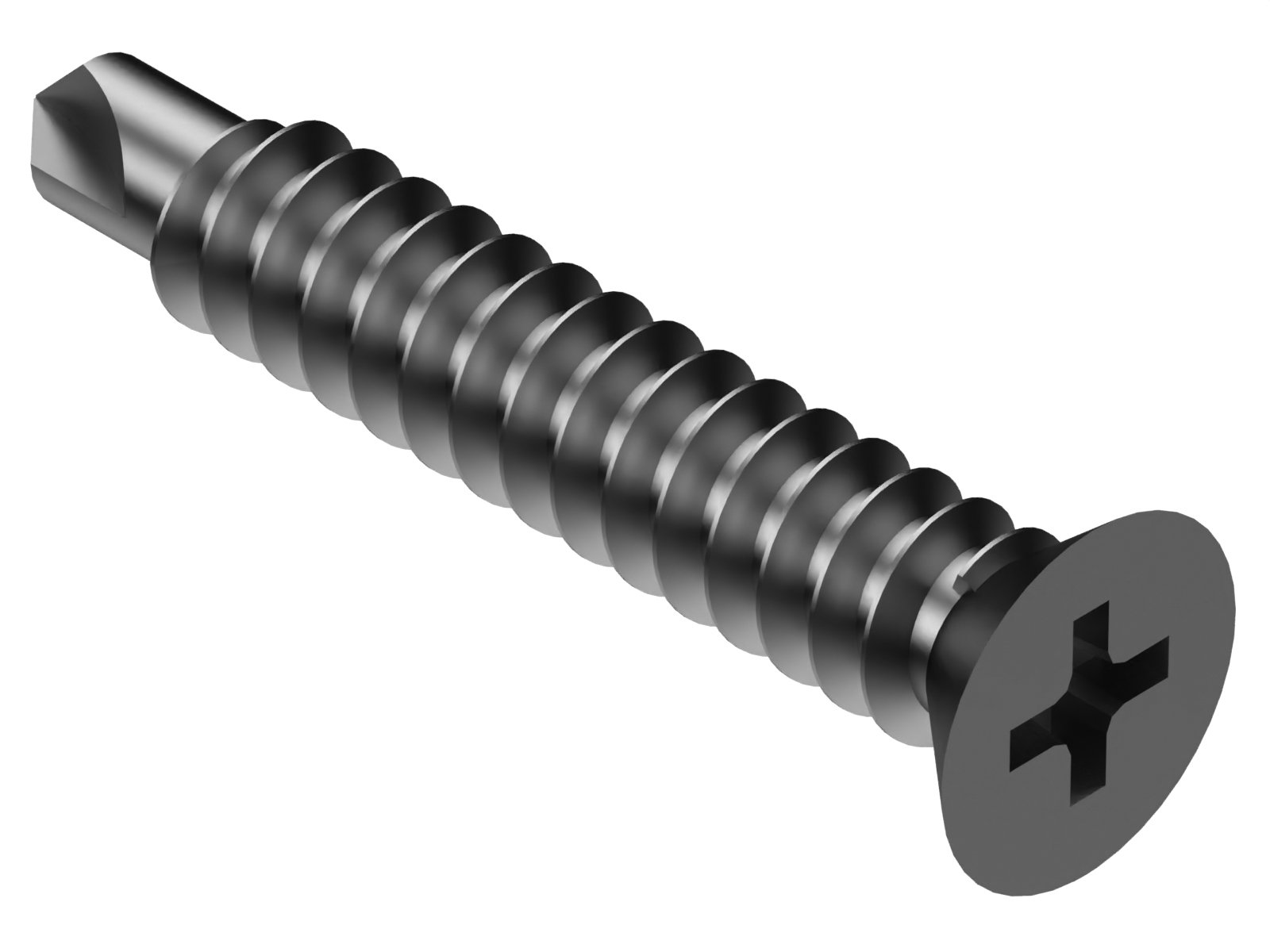 thumbnail image 2 of 100 Pack #14 X 1-3/4" Self-Drilling Screws – Flat Head, Phillips, 410 Stainless Steel 2 of 4