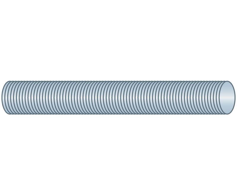 Threaded Rod 1-1/8"-7 x 3 Ft Left Hand UNC Carbon Steel ZC