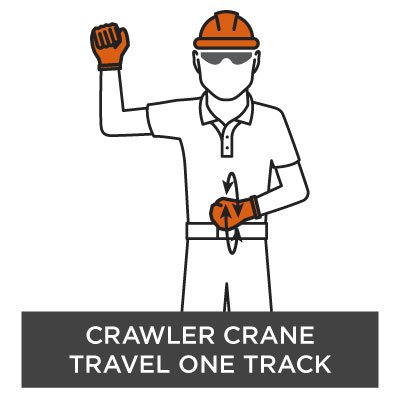 Crane Hand Signal - Crawler Crane Travel OneTrack