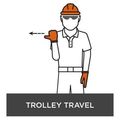 Crane Hand Signal - Trolley Travel
