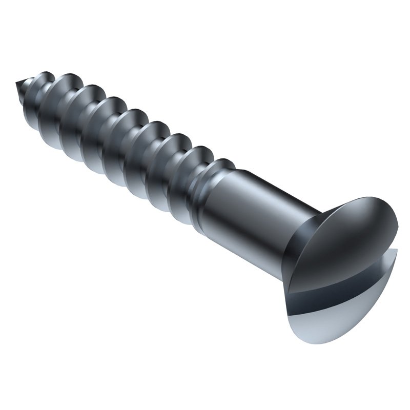 Wood Screw, #10, 1-3/4 In, Zinc Plated Steel Flat Head Slotted Drive